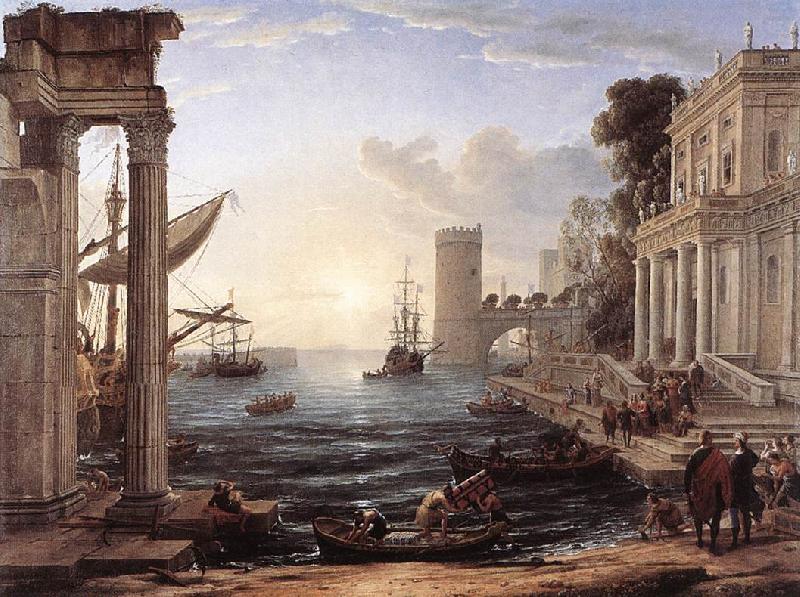 Claude Lorrain Seaport with the Embarkation of the Queen of Sheba df china oil painting image
